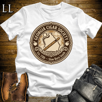 Georgia Cigar Society T Shirt White | Cigar Lover Gift