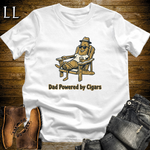 Dad Powered By Cigars Softstyle Tee White | Funny Cigar Dad Tee