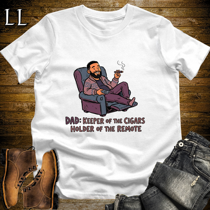Dad Keeper Of Cigars Softstyle Tee White | Funny Cigar Dad Tee