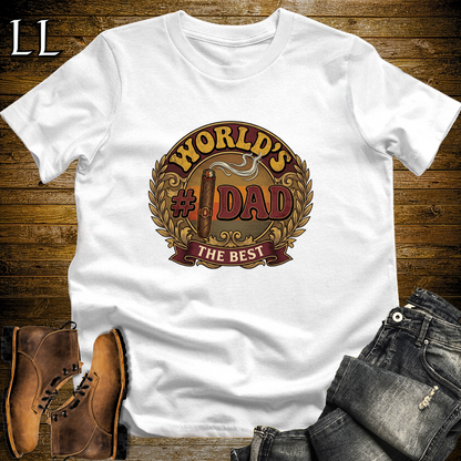Worlds 1 Dad Cigar Softstyle Tee White | Best Cigar Dad Tee