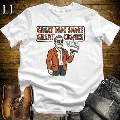 Great Dads Smoke Great Cigars Orange Softstyle Tee White | Great Cigars Dad Tee