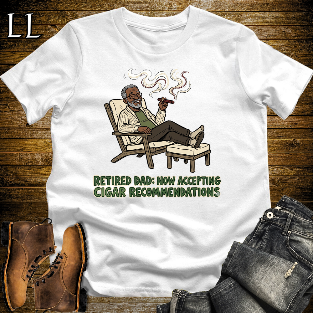 Retired Dad Cigar Softstyle Tee White | Cigar Retirement Gift Tee