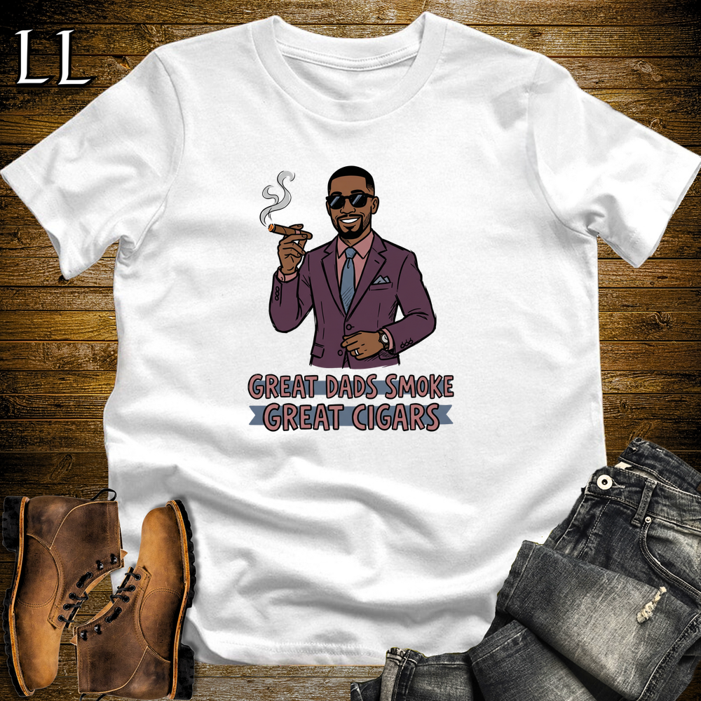 Great Dads Smoke Great Cigars Purple Softstyle Tee White | Great Cigars Dad Tee