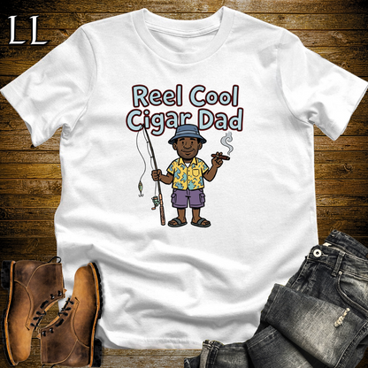 Reel Cool Cigar Dad Softstyle Tee White | Fishing Cigar Dad Tee