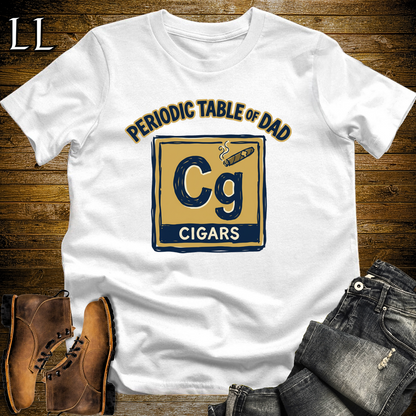 Periodic Table Of Dad Cigar Softstyle Tee White | Funny Periodic Table Dad Tee