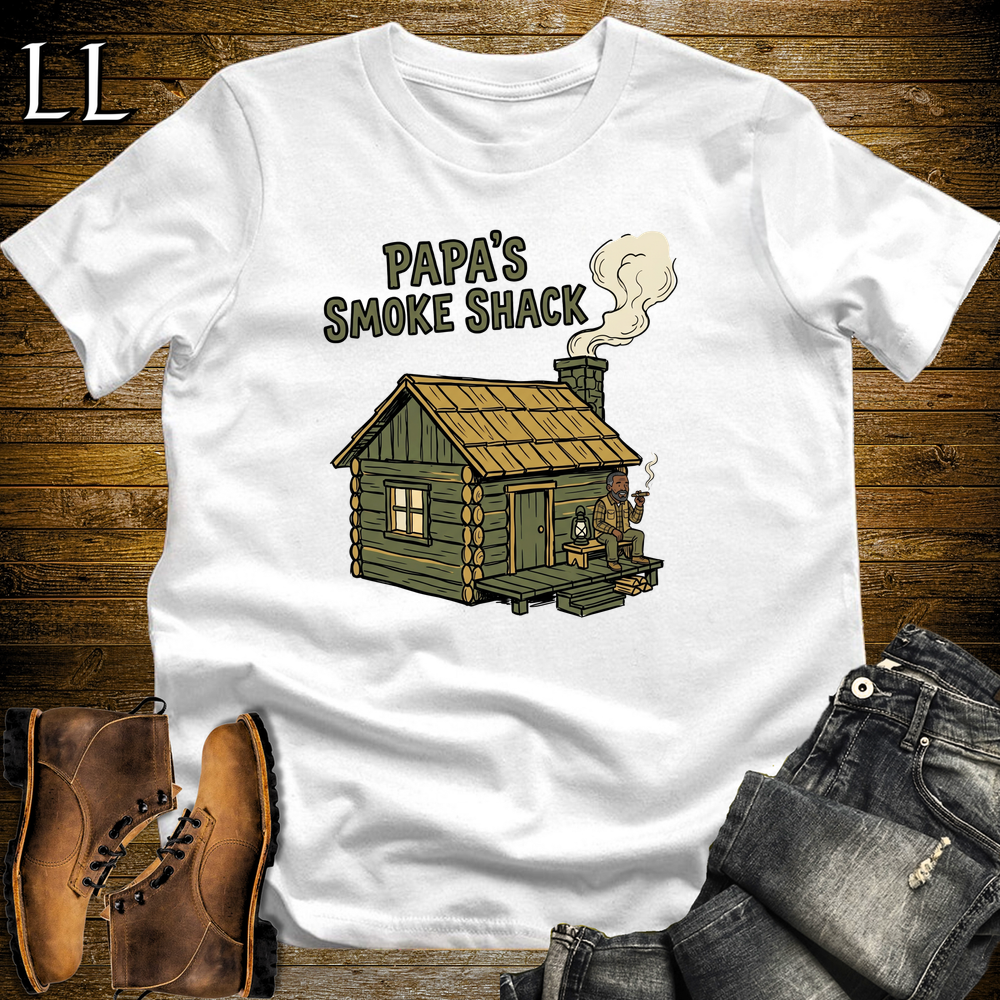 Papas Smoke Shack Cigar Softstyle Tee White | Cigar Lounge Dad Tee