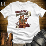 Papa Bears Smoke Break Cigar Softstyle Tee White | Cigar Dad Bear Tee