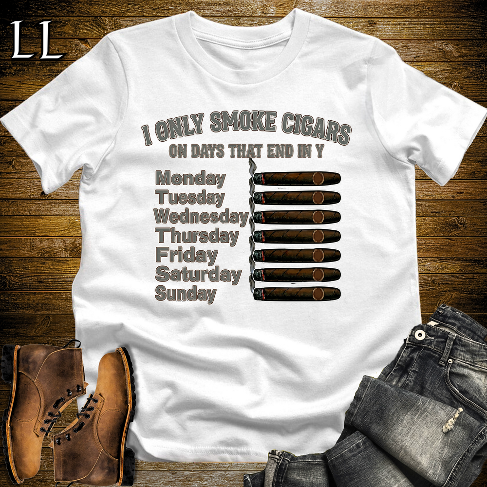 Cigars On Days Softstyle T Shirt White | Cigar Lover Gift Shirt