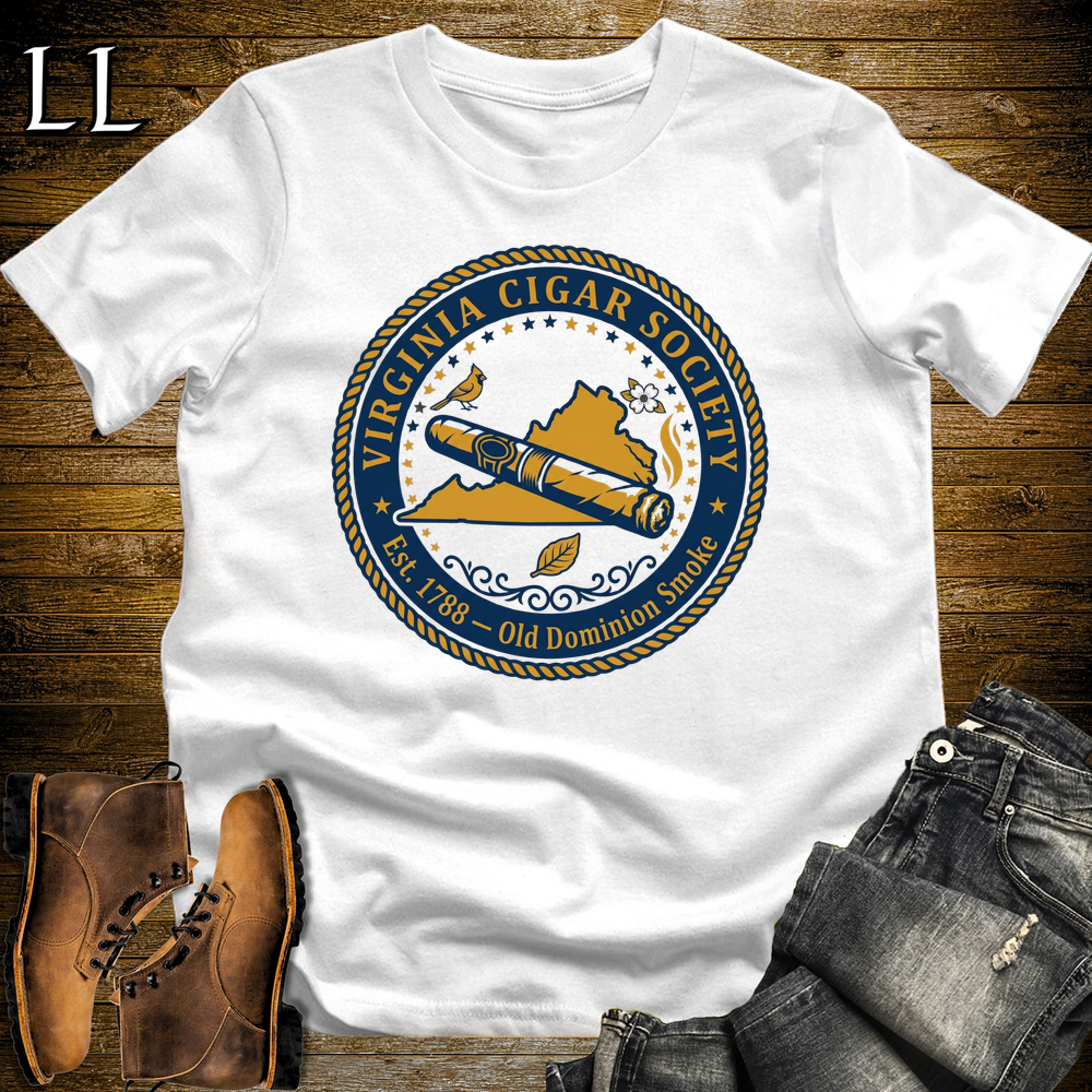 Virginia Cigar Society Softstyle T Shirt White | Cigar Lover Gift Tee