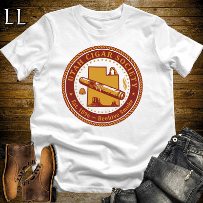 Utah Cigar Society Softstyle T Shirt White | Cigar Lover Gift Tee
