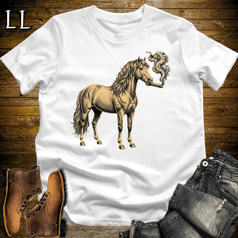 Vintage Cigar Horse Softstyle T Shirt White | Funny Cigar Shirt
