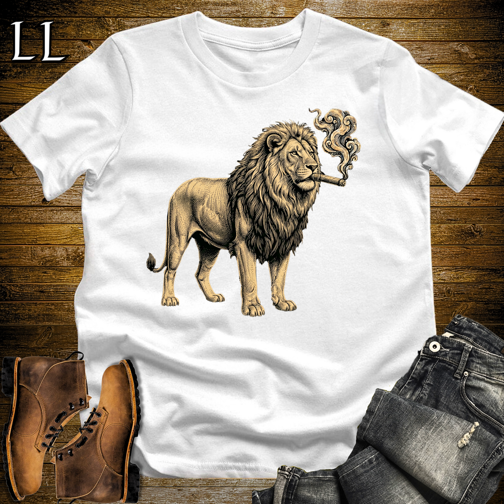 Vintage Cigar Lion Softstyle T Shirt White | Funny Cigar Shirt