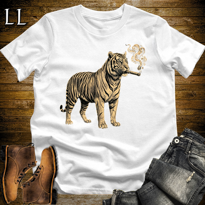 Vintage Cigar Tiger Softstyle T Shirt White | Funny Cigar Shirt