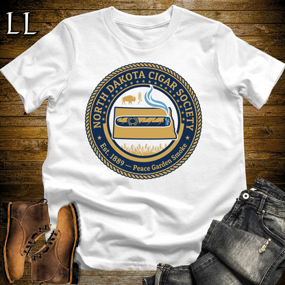 North Dakota Cigar Society Softstyle T Shirt White | Cigar Lover Gift Tee