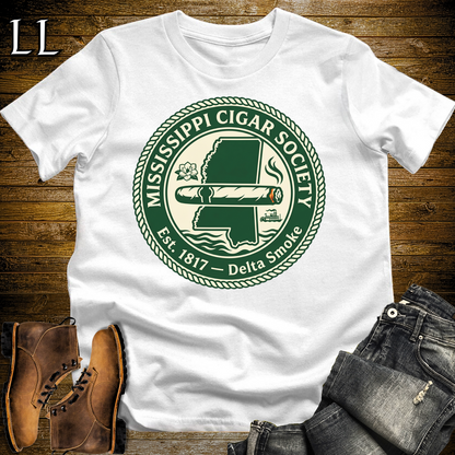 Mississippi Cigar Society Softstyle T Shirt White | Cigar Lover Gift Tee