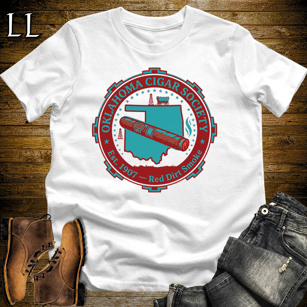 Oklahoma Cigar Society Softstyle T Shirt White | Cigar Lover Gift Tee