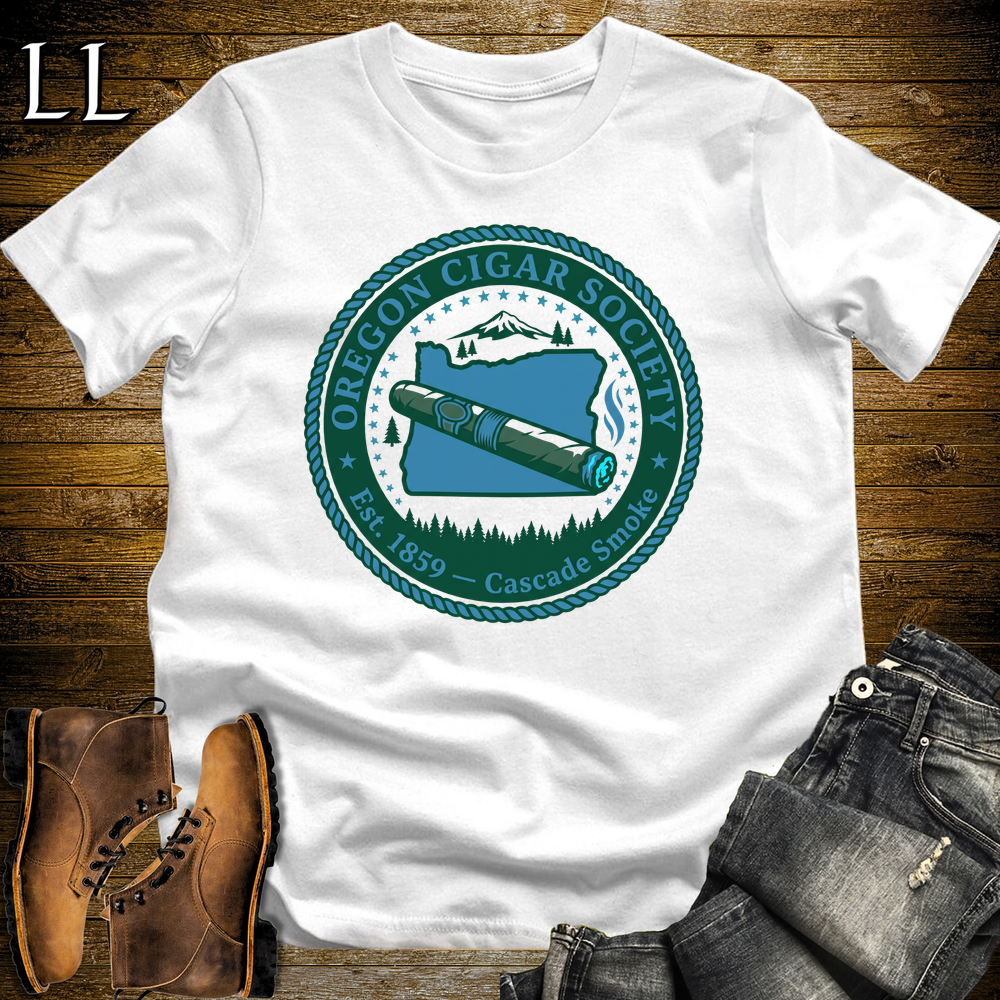 Oregon Cigar Society Softstyle T Shirt White | Cigar Lover Gift Tee