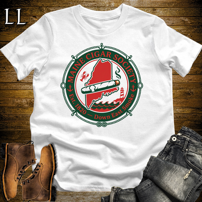 Maine Cigar Society Softstyle T Shirt White | Cigar Lover Gift Tee