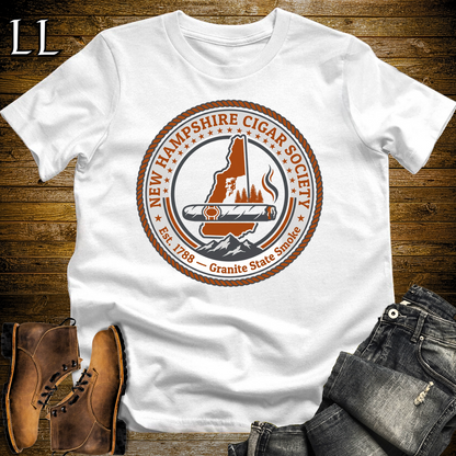 New Hampshire Cigar Society Softstyle T Shirt White | Cigar Lover Gift Tee