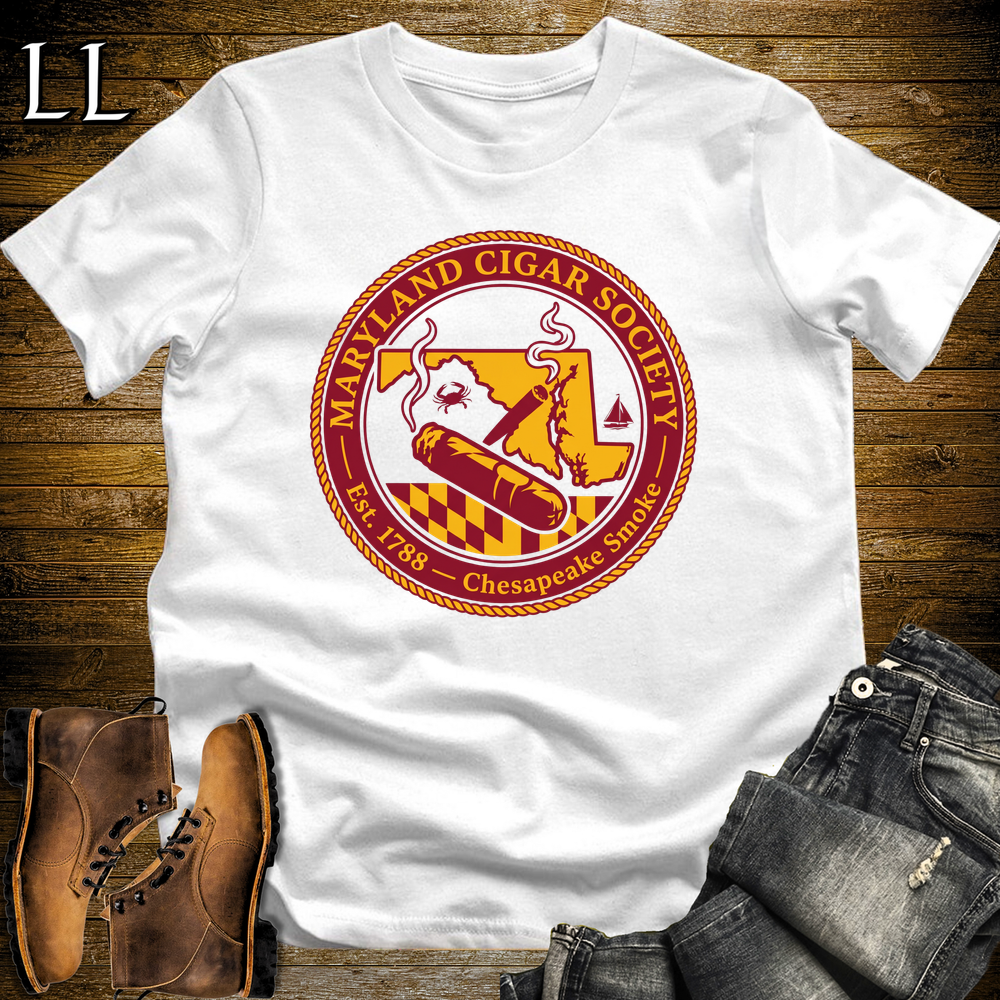 Maryland Cigar Society Softstyle T Shirt White | Cigar Lover Gift Tee