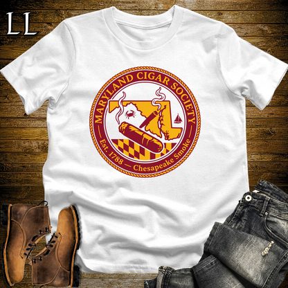 Maryland Cigar Society Softstyle T Shirt White | Cigar Lover Gift Tee