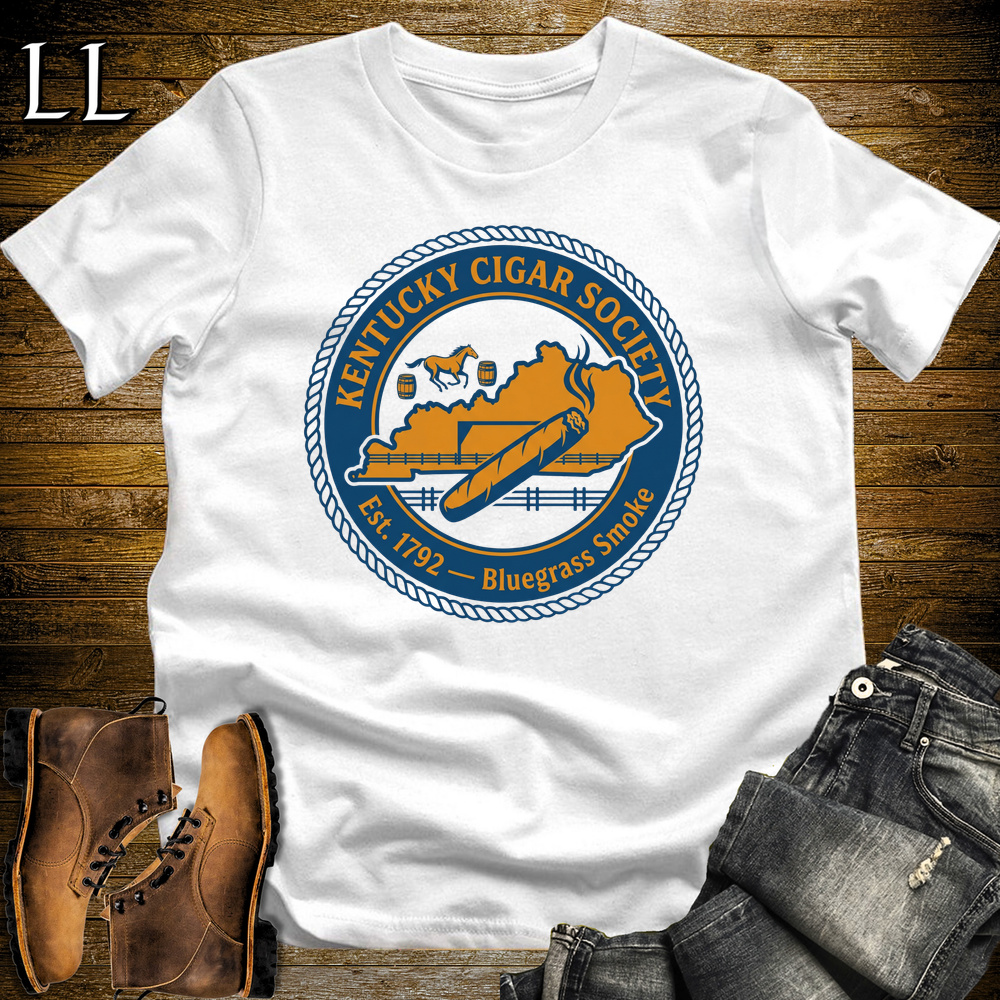Kentucky Cigar Society Softstyle T Shirt White | Cigar Lover Gift Tee