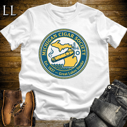 Michigan Cigar Society Softstyle T Shirt White | Cigar Lover Gift Tee
