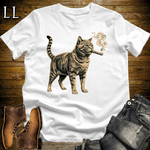 Vintage Cigar Cat Softstyle T Shirt White | Funny Cigar Shirt