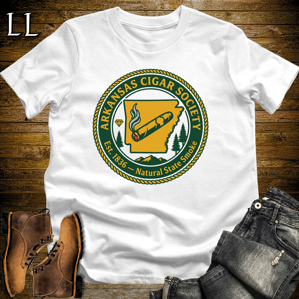 Arkansas Cigar Society Softstyle T Shirt White | Cigar Lover Gift Tee