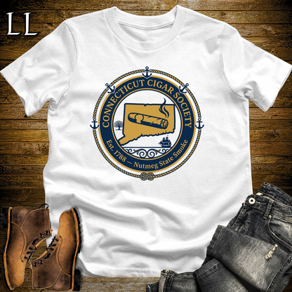 Connecticut Cigar Society Softstyle T Shirt White | Cigar Lover Gift Tee