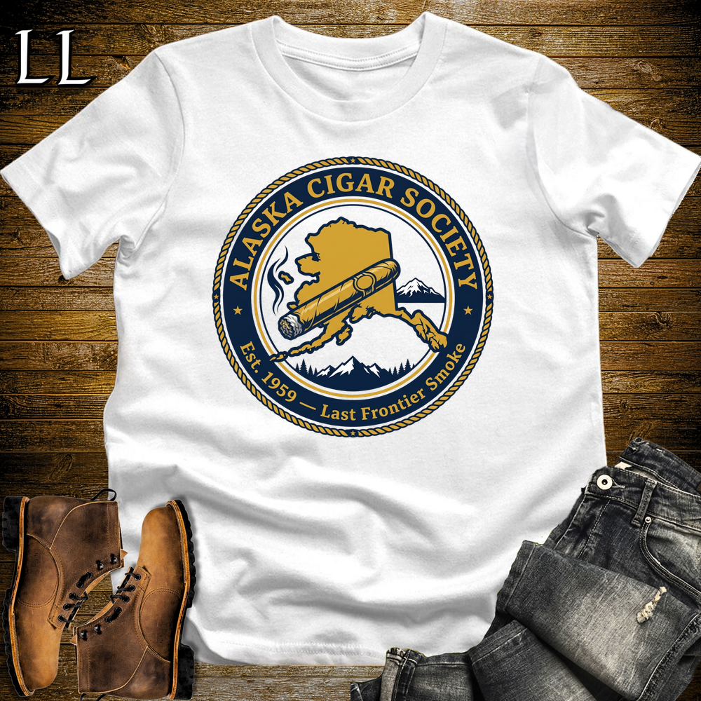 Alaska Cigar Society Softstyle T Shirt White | Cigar Lover Gift Tee
