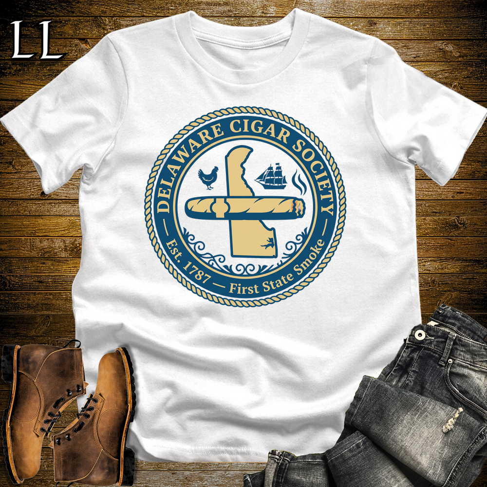 Delaware Cigar Society Softstyle T Shirt White | Cigar Lover Gift Tee