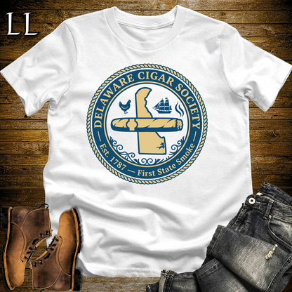 Delaware Cigar Society Softstyle T Shirt White | Cigar Lover Gift Tee