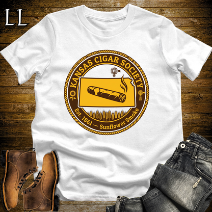 Kansas Cigar Society Softstyle T Shirt White | Cigar Lover Gift Tee