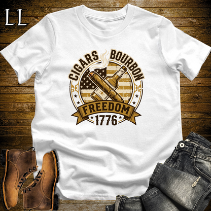 Cigars Bourbon Freedom 1776 Softstyle T Shirt White | Cigars Bourbon Freedom Tee