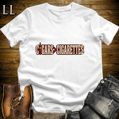 Cigars Better Than Cigs Softstyle T Shirt White | Funny Cigar Tee