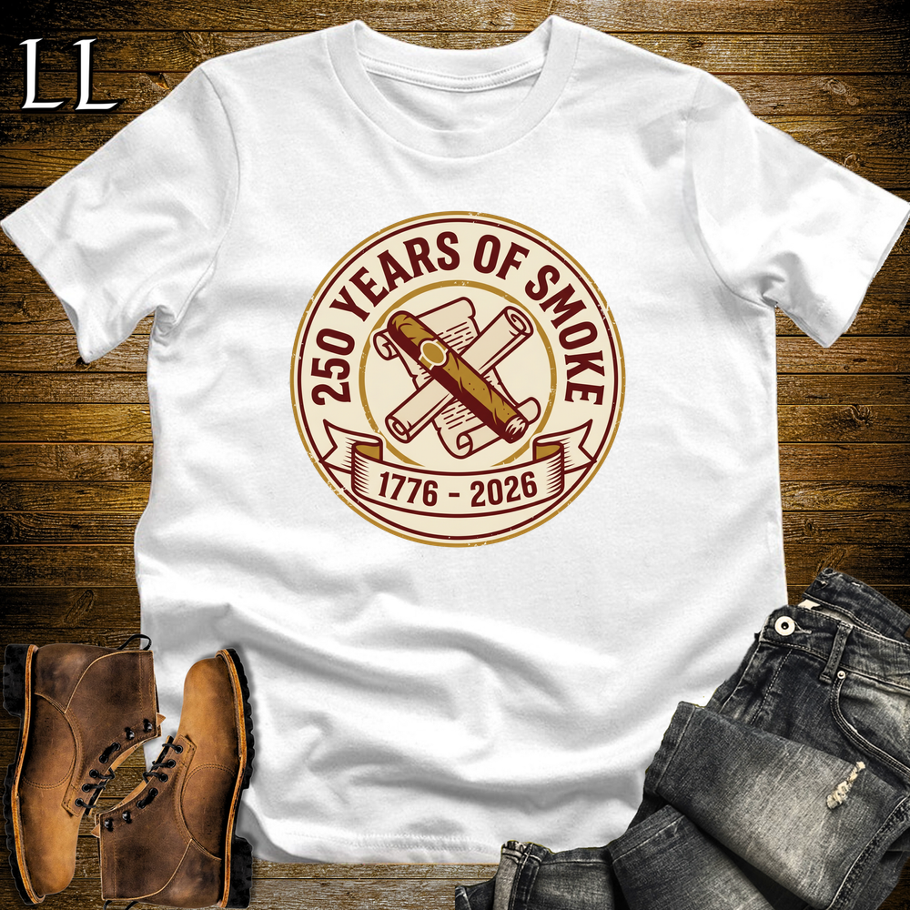 250 Years Of Smoke 1776 Softstyle T Shirt White | America 250 Cigar Tee