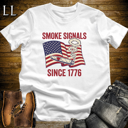 Cigar Smoke Signals Since 1776 Softstyle T Shirt White | Patriotic 1776 Cigar Tee