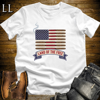 American Cigar Flag Softstyle T Shirt White | Patriotic Cigar Flag Tee
