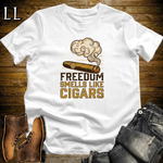 Freedom Smells Like Cigars Softstyle T Shirt White | Patriotic Cigar Tee