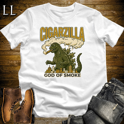 Cigarzilla Softstyle T Shirt White | Funny Cigar Monster Tee