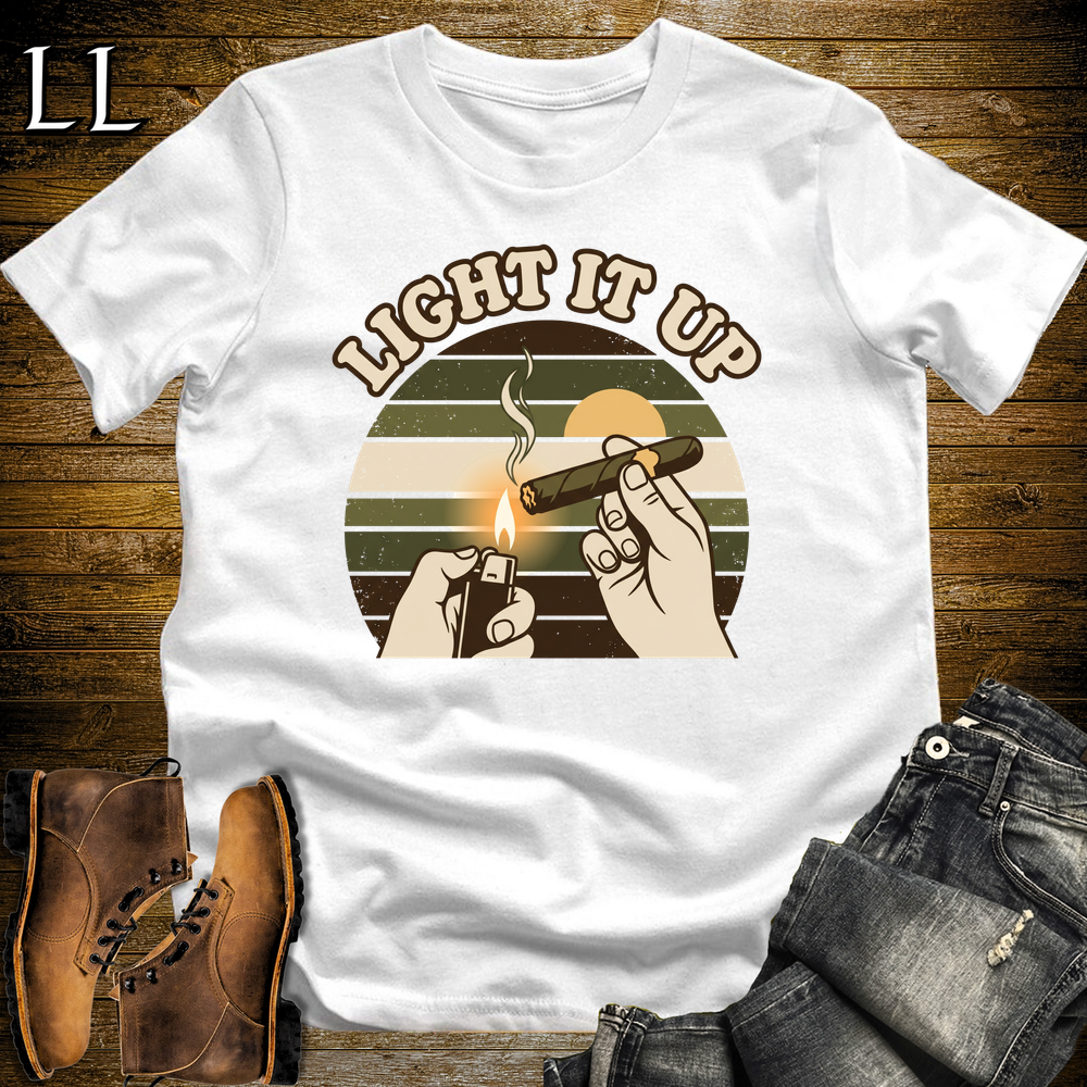 Light It Up Cigar Softstyle T Shirt White | Cigar Lover Tee