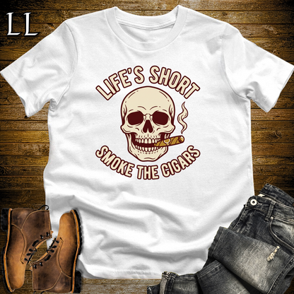 Lifes Short Smoke The Cigars Softstyle T Shirt White | Cigar Lover Tee