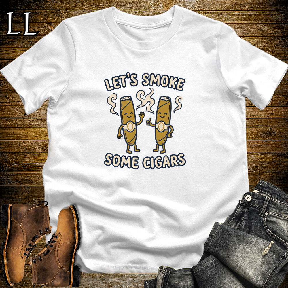 Lets Cigar Softstyle T Shirt White | Funny Cigar Tee