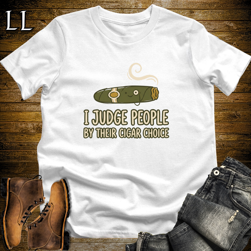 Judge By Your Cigar Softstyle T Shirt White | Cigar Lover Tee