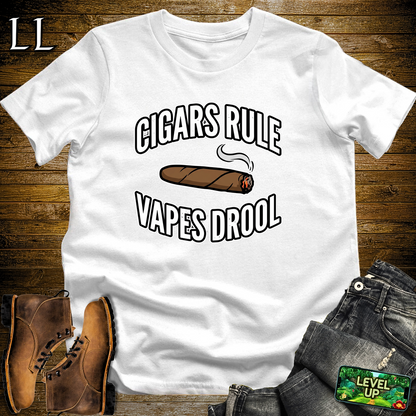 Cigars Rule Vapes Drool Softstyle T Shirt White | Funny Cigar Tee
