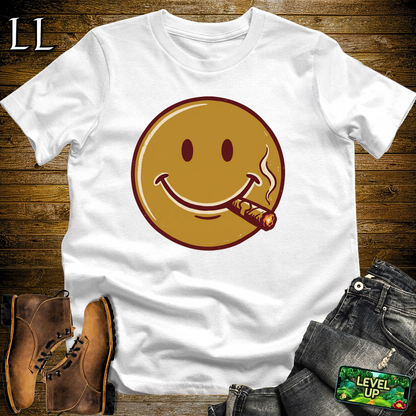 Cigar Smiley Softstyle T Shirt White | Funny Cigar Tee