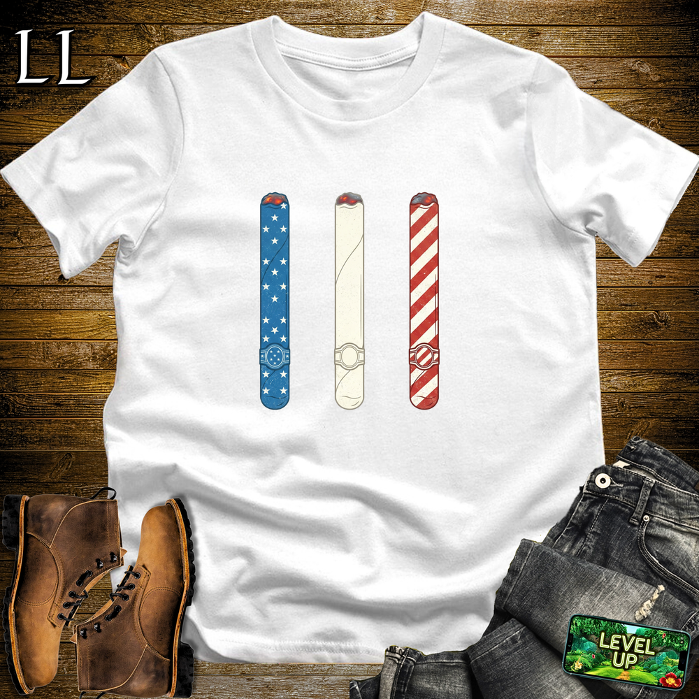 Red White And Blue Cigars Softstyle T Shirt White | Patriotic Cigar Tee