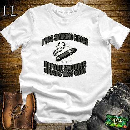 Smoking Cigars Before It Was Cool Softstyle T Shirt White | Funny Cigar Tee
