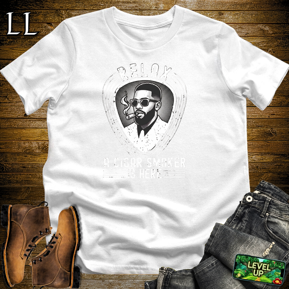 Relax A Cigar Smokers Here Softstyle T Shirt White | Cigar Lover Tee